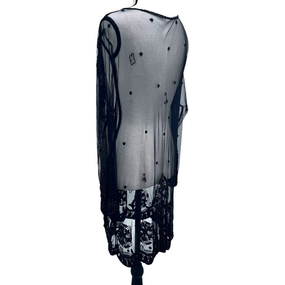 STERLING STYLES BLACK SHEER MESH BEADED EVENING JACKET - Picture 8 of 15